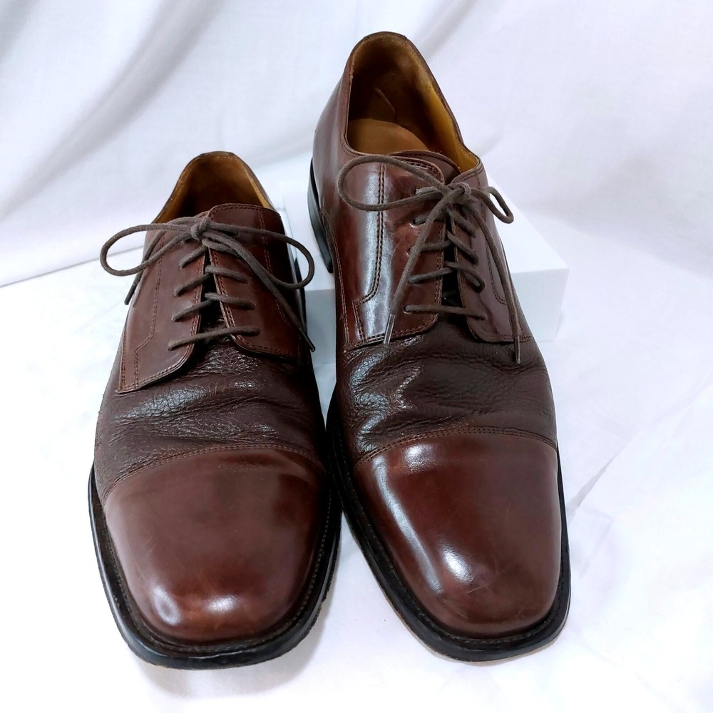 JOHNSTON & MURPHY Corbett II Brown‎ Leather Derby Shoes Size 10 Medium  15 0670